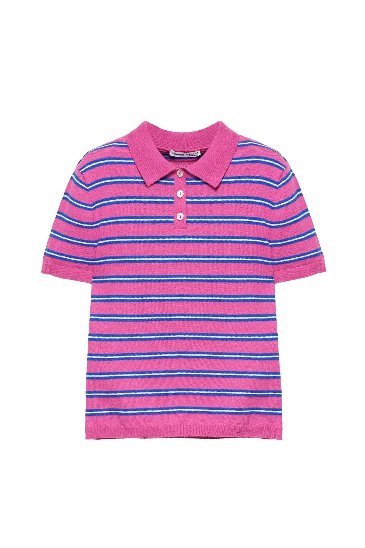 1_org_zoom Polo (پولوشرت) بافتنی راه راه Pull & Bear اورجینال - تصویر 1